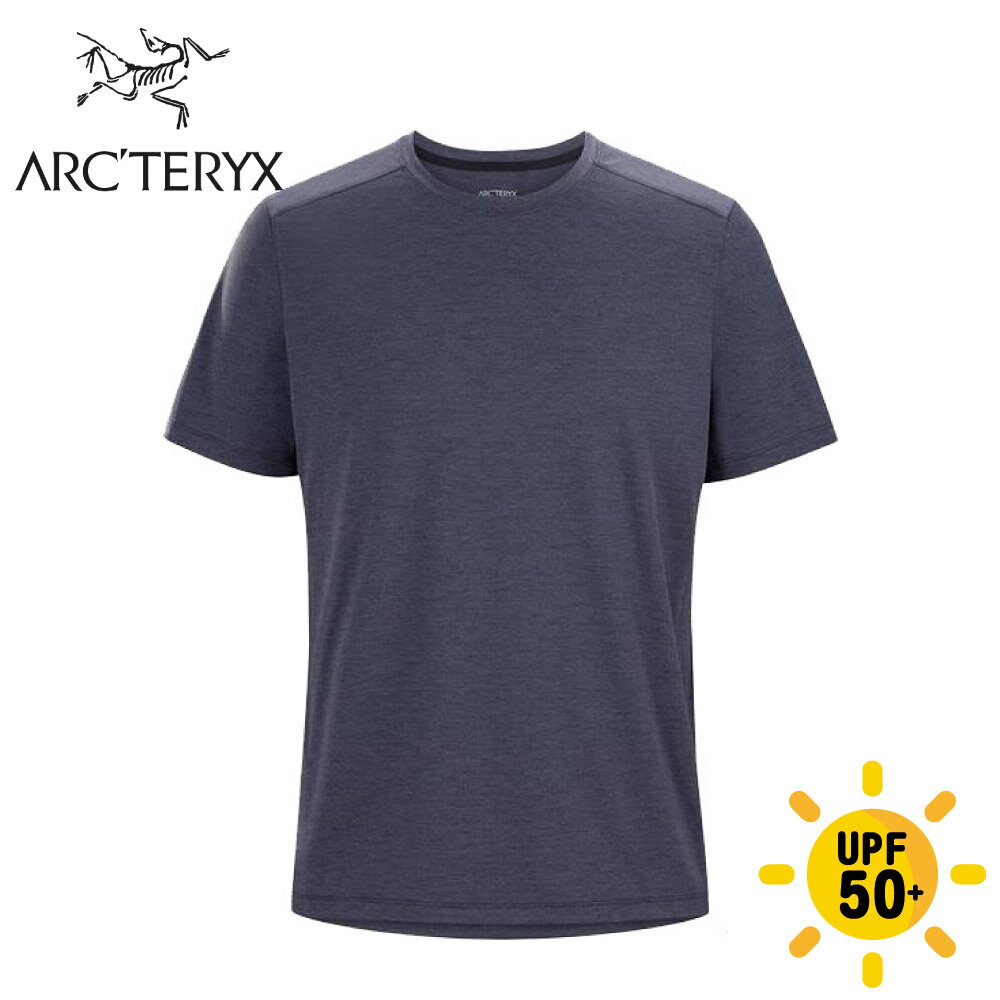 【ARC'TERYX 始祖鳥 男 Cormac Logo快乾短袖圓領衫《黑寶石/青檸綠》】29126/排汗衣/T恤/短T