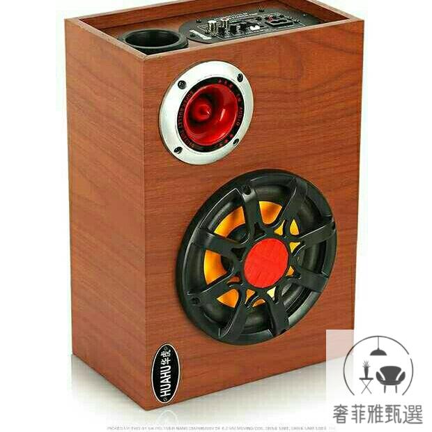 （公司貨 保固）木質方形汽車重低音炮車載音響 貨車12V24V220V電腦插卡藍芽音箱 PDD-129快速出貨