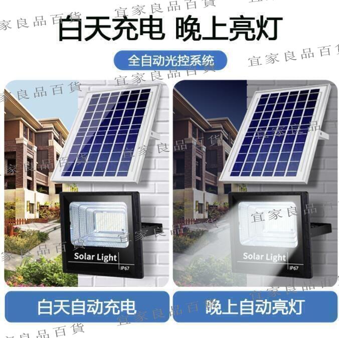 【宜家良品百貨】熱賣款太陽能投光燈太陽能燈家用戶外庭院燈新農村光伏路燈led大功率投光燈超亮防水