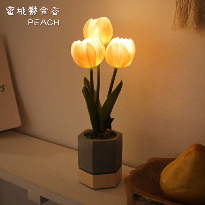 VIA-K Studio LED 仿真鬱金香盆栽夜燈 新色任選 交換禮物 小夜燈 仿真花夜燈 LED小夜燈 韓國仿真花 檯燈 4