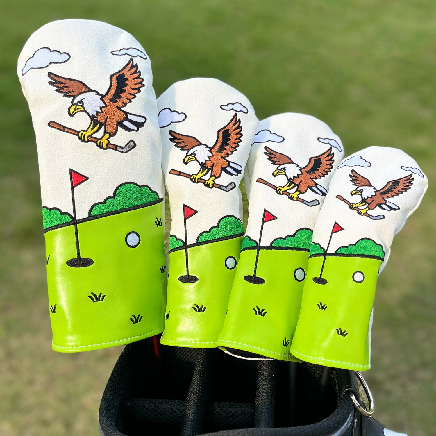 新款老鷹球場高爾夫木杆套球道木杆套 球頭保護套Golf一號木帽套