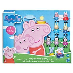 《 HASBRO 孩之寶》Peppa Pig 粉紅豬小妹 9入公仔旅行盒 東喬精品百貨