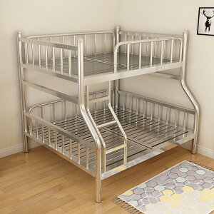 不銹鋼床 現代簡約豪華加厚304雙人雙層鐵床上下鋪高低子母床
