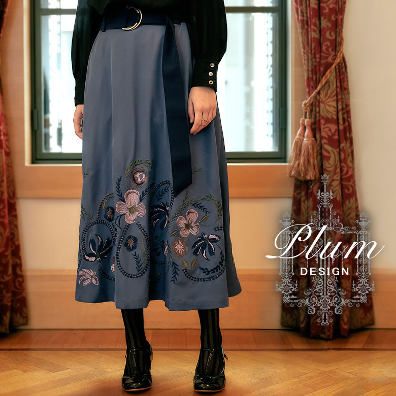 日本osharewalker/花樣刺繡設計長裙/mi-1330/日本必買代購/日本樂天直送(7800)。件件免運