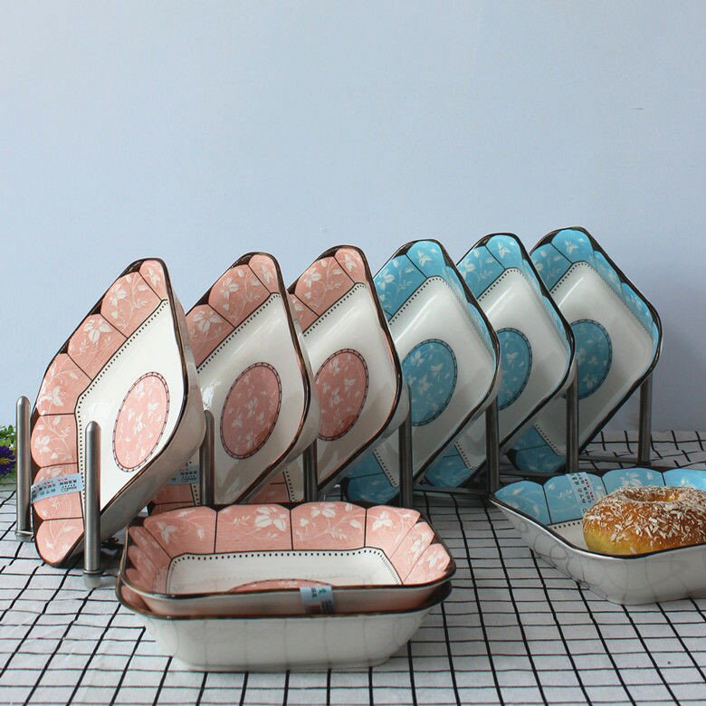 網紅爆款盤子餐具印花水果盤卡通創意陶瓷套裝可愛早餐盤家用