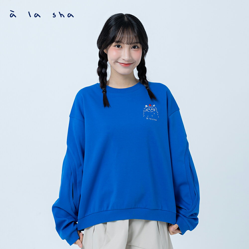 a la sha miao繡花特殊剪裁袖T