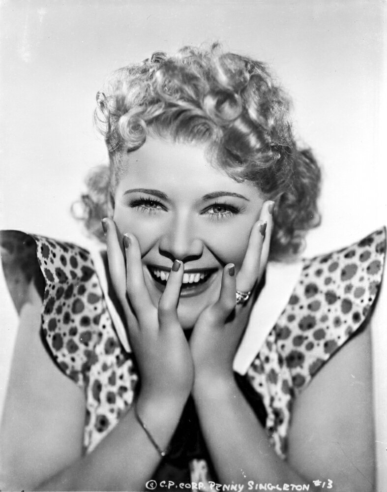 Posterazzi: Penny Singleton smiling with Hands on Face in polka dot ...