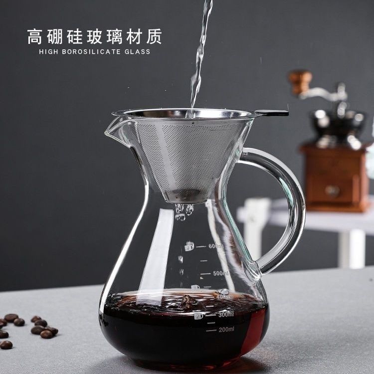 【94%好評率】手沖咖啡壺全套超細漏斗咖啡杯手沖過濾器玻璃分享壺家用水杯-貼心優衣家居