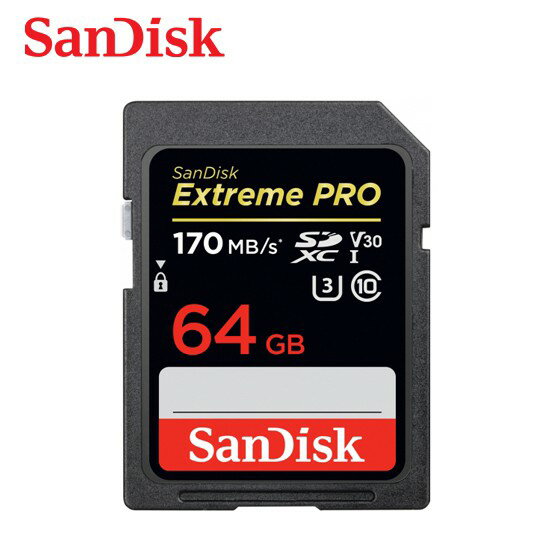 SANDISK Extreme PRO 64G SDXC V30 UHS-I U3 170MB 專業攝影錄影師高速記憶卡
