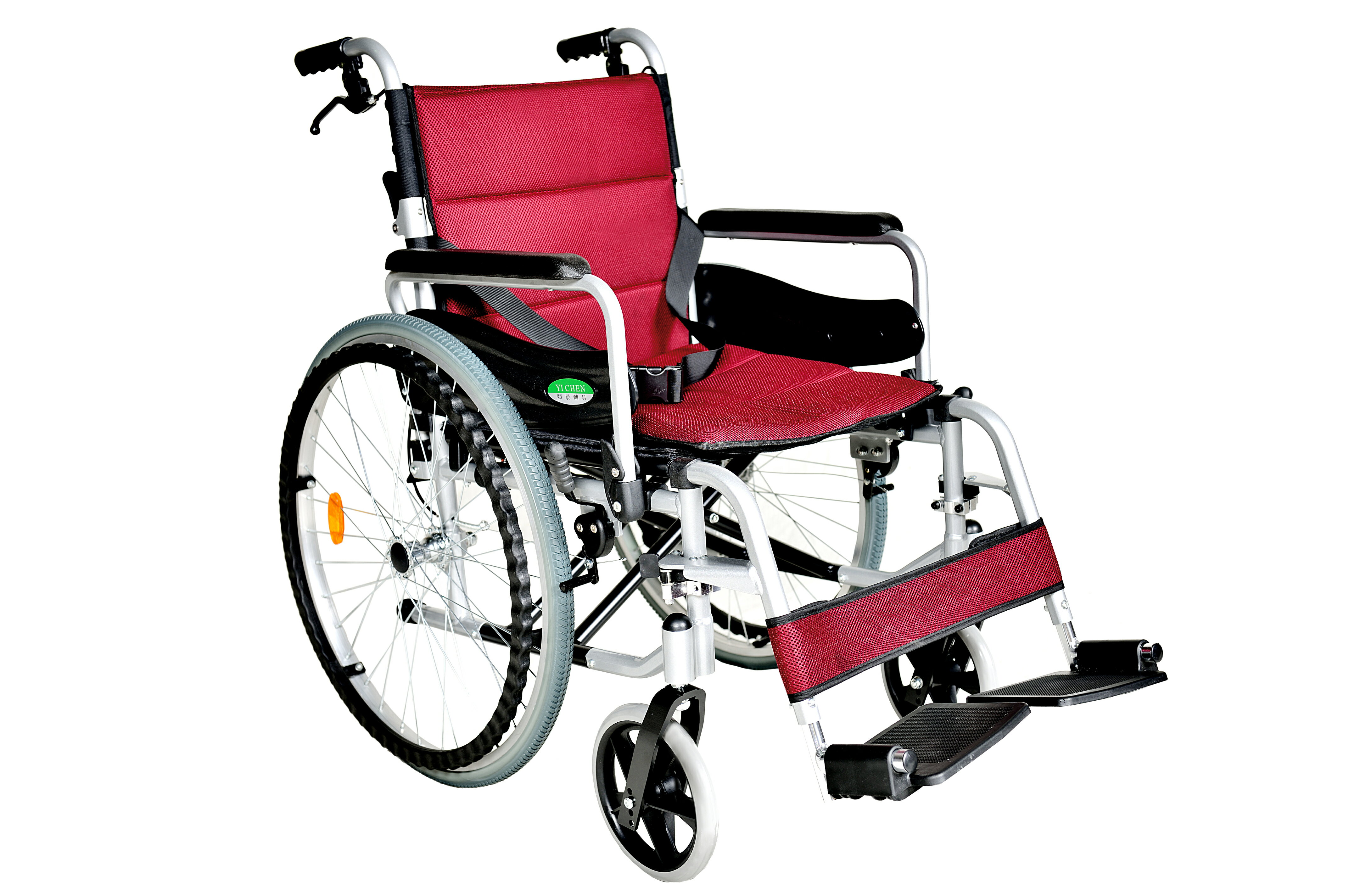 [頤辰] 鋁合金輪椅 YC-925.2大輪 (輪椅B款+附加A功能補助) 可拆掀扶手、可拆腳靠