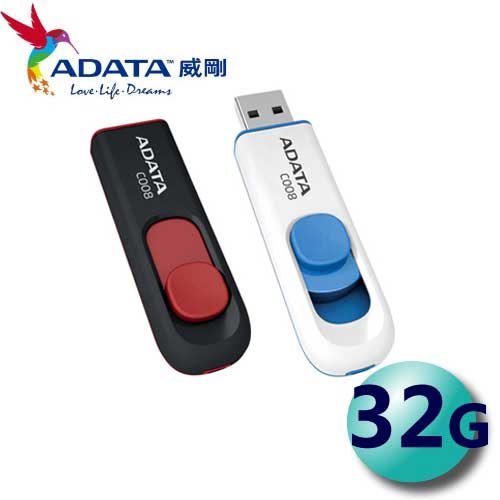 <br/><br/>  ADATA 威剛 32GB C008 USB2.0 滑動式 隨身碟<br/><br/>