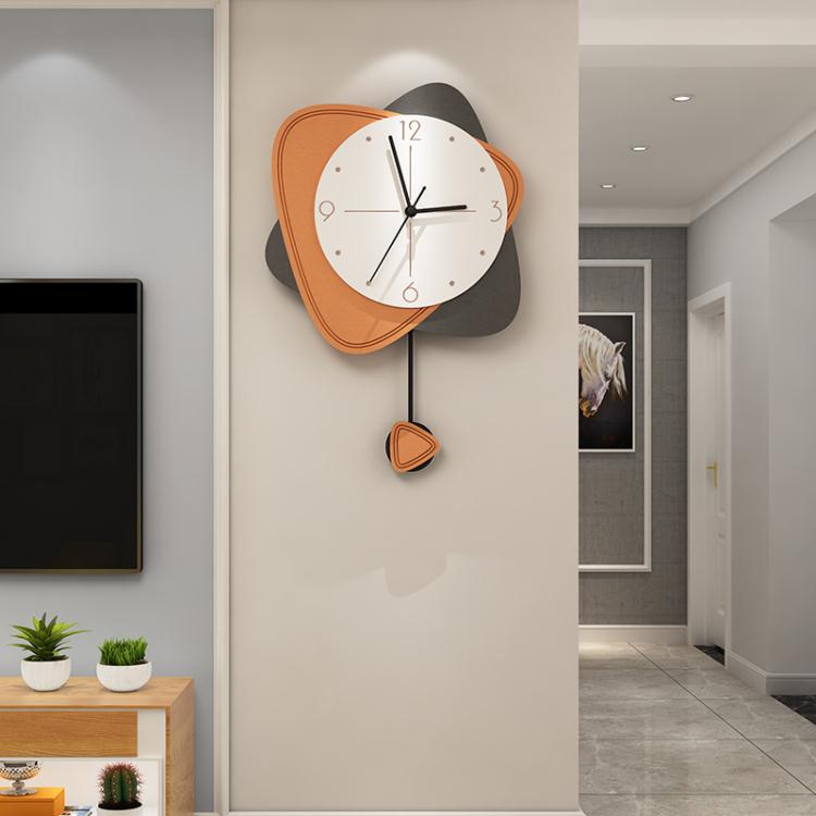 掛鐘現代簡約輕奢高檔極簡鐘表客廳家用時尚裝飾靜音藝術時鐘掛牆 「」 hmez610