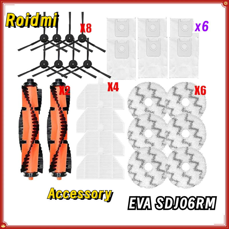 Roidmi EVA SDJ06RM 掃地機器人配件 Hepa Filter 主刷邊刷拖把佈防塵袋備件