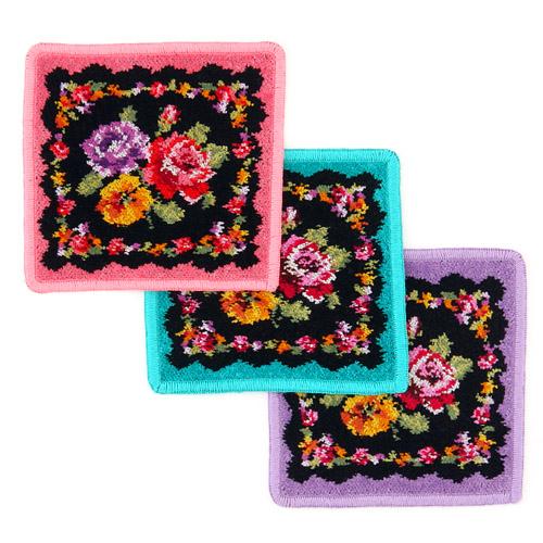 【領券滿額折100】 日本製【Dredeel】玫瑰紫邊小方巾