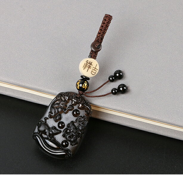 生肖猴鼠龍天黑曜石申子辰三合貴人化太歲旺運吊墜鑰匙扣 2