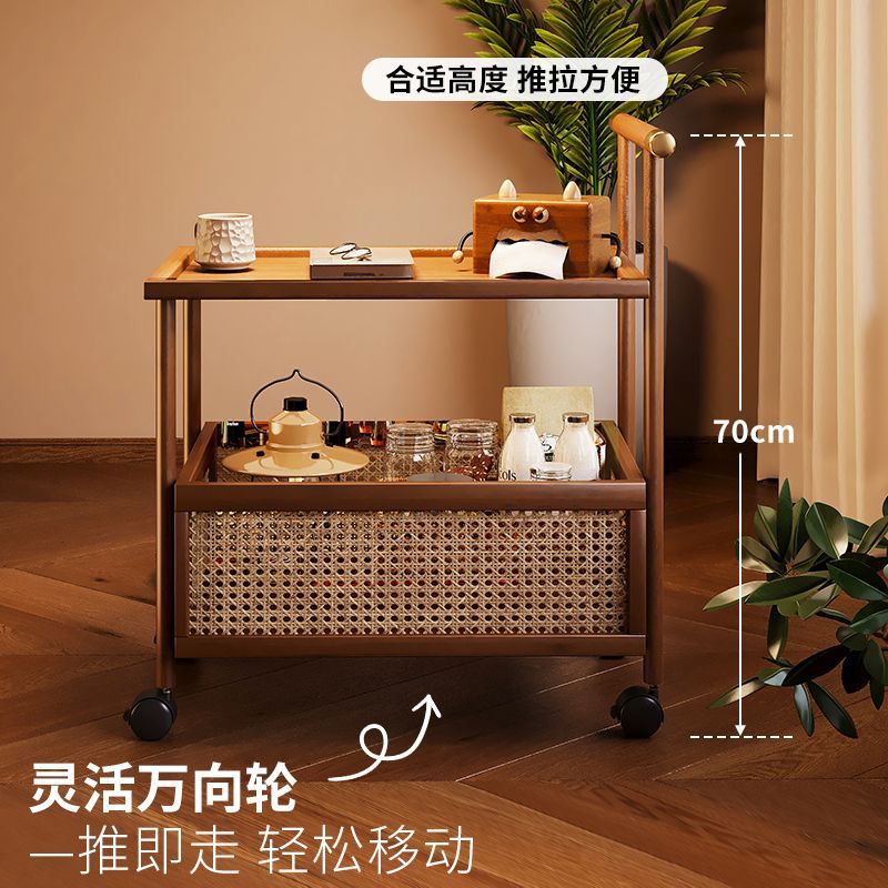 免運 可開票 快速出貨 置物架客廳落地可移動中古小推車帶輪家用雜物收納架簡易儲物架子