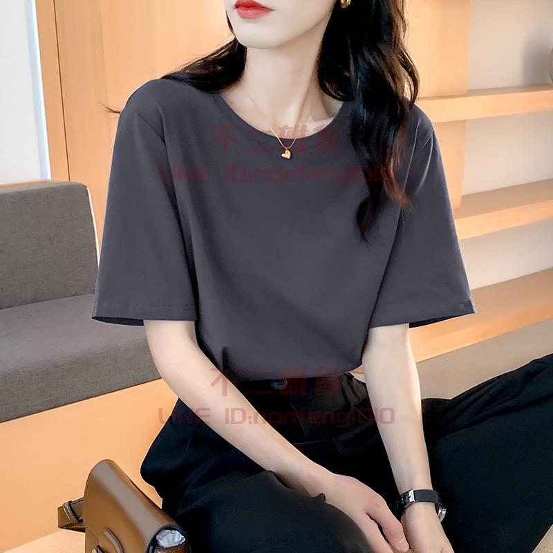 短袖t恤 女士夏季寬松純棉體恤 白色大碼內搭半袖 上衣新款【不二雜貨】