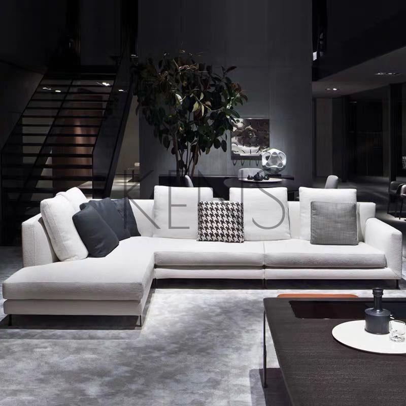 【KENS】沙發 沙發椅 意式極簡北歐現代簡約布藝沙發組合黑白灰輕奢客廳家具套裝