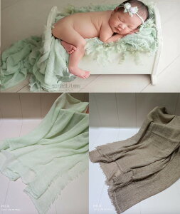 嬰兒拍照道具滿月照拍攝寶寶照相裝飾點綴全棉紗墊新生兒攝影裹布