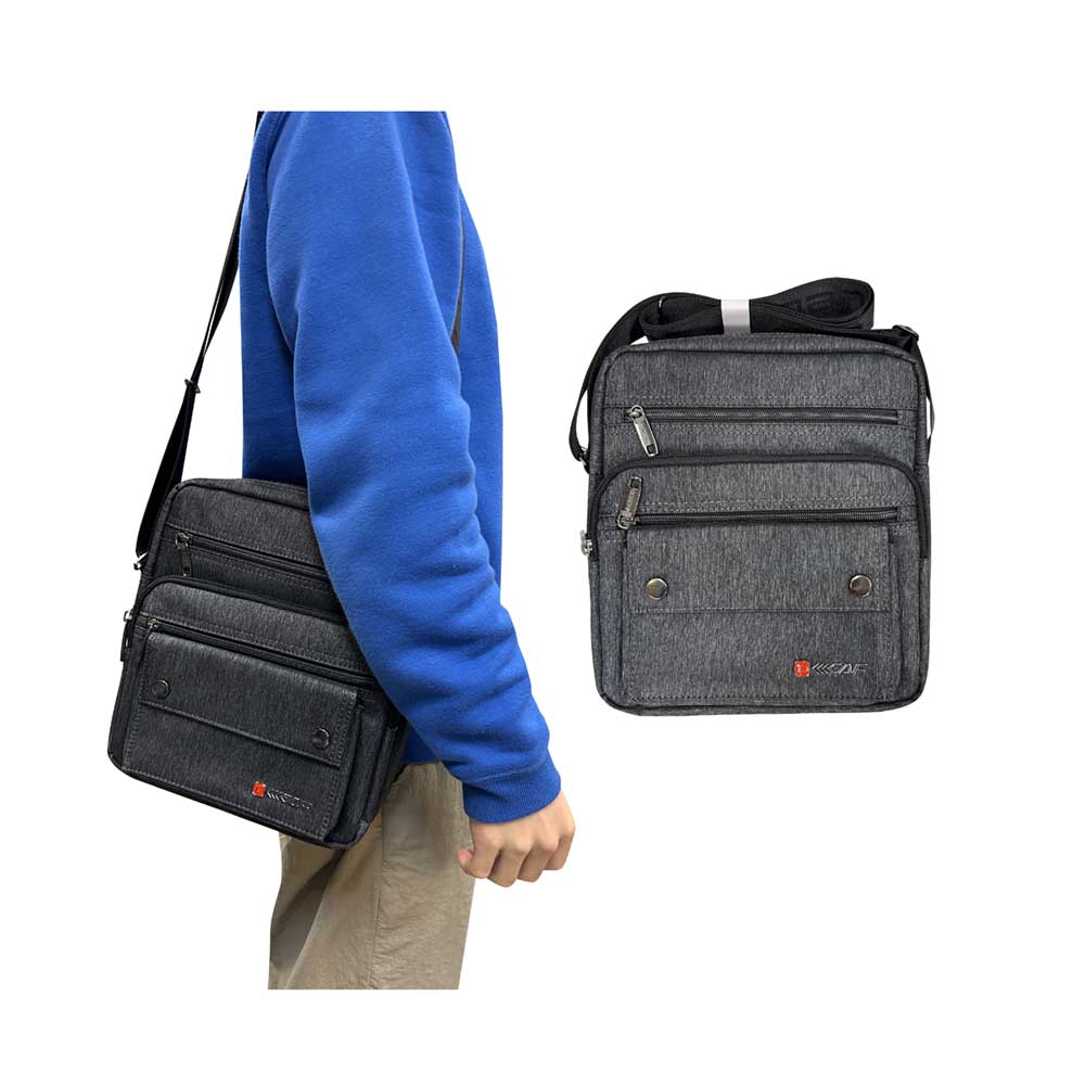 ~雪黛屋~LECAF 斜側包中容量二主袋+外袋共七層8吋平板進口防水尼龍布LW6661(中) 0