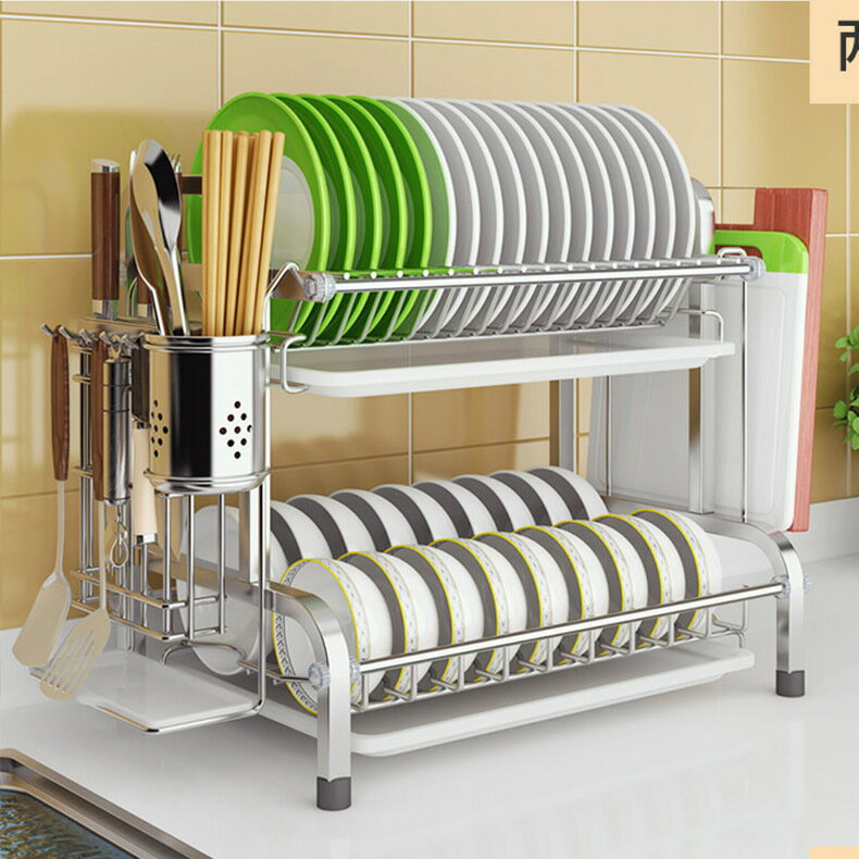 雙層碗碟架廚房置物架碗筷收納整理瀝水置物架