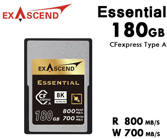 【新博攝影】Exascend ESSENTIAL CFexpress Type A記憶卡 180GB(加贈THINKTANK記憶卡夾(隨機出貨))適用於A1 / A7RM5 / FX3