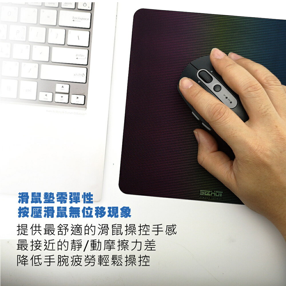 SEEHOT 超薄靜電式止滑鼠墊 專業電競級 滑鼠墊 熱轉塗層+極細纖維布 有效縮短抬鼠距離 極薄0.3mm【領券滿額再折千12/31止】 4
