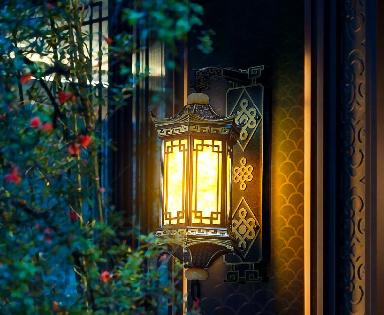 中式LED 壁燈門頭燈大門燈戶外防水防銹花園燈別墅燈太陽能庭院燈 5