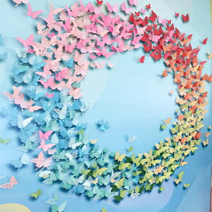 教室裝飾文化牆貼 3d立體仿真蝴蝶裝飾臥室ins牆貼教室文化班級布置房間鏤空創意『XY34712』