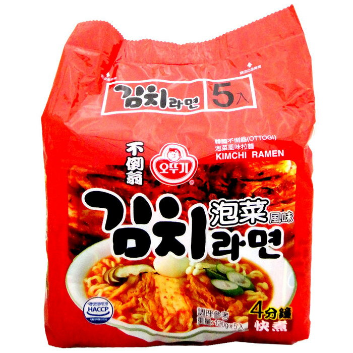 韓國不倒翁(OTTOGI) 泡菜風味拉麵 120g (5入)/袋【康鄰超市】