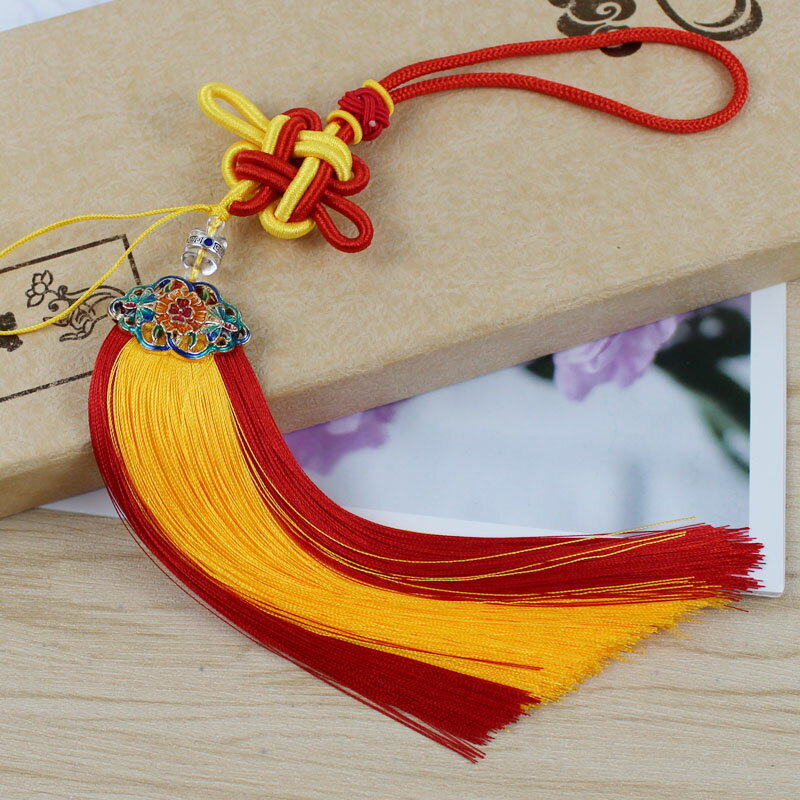 DIY飾品配件 中國結景泰藍人造絲線流蘇組合手把繩汽車掛件吊穗子
