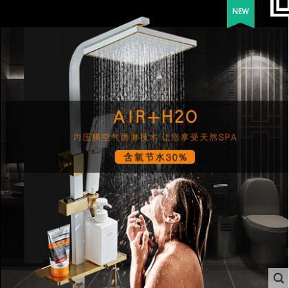 德國衛浴恒溫淋浴花灑套裝家用全銅黑色增壓噴頭淋浴器浴室衛生間