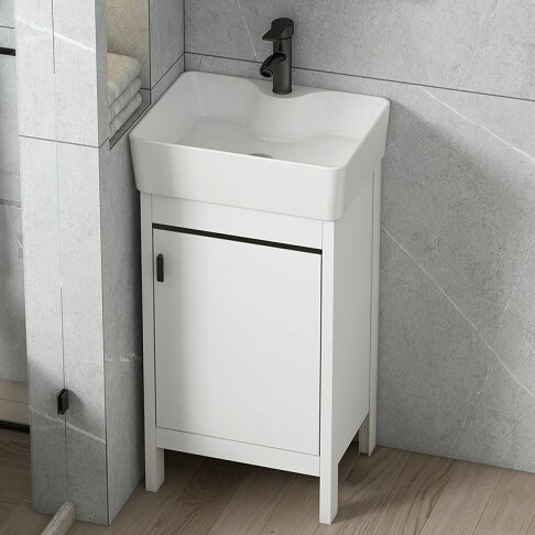 免運 浴室櫃 洗手盆 衛生間落地式太空鋁浴室柜小尺寸洗臉盆陶瓷洗手盆超窄洗漱臺簡易特惠/開立發票 全館8折H0915 0