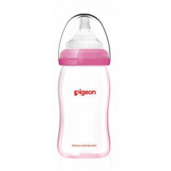 貝親 Pigeon 矽膠護層寬口母乳實感玻璃奶瓶160ml 粉色【六甲媽咪】
