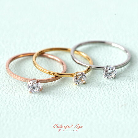 尾戒 氣質單水鑽鋼製戒指 [NC197]