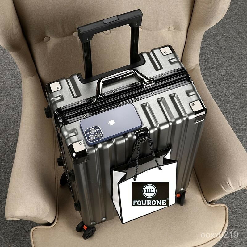 高端新款行李箱 結實耐用拉桿箱 20寸 24寸 靜音鋁框旅行箱男女密碼箱大容量皮箱子