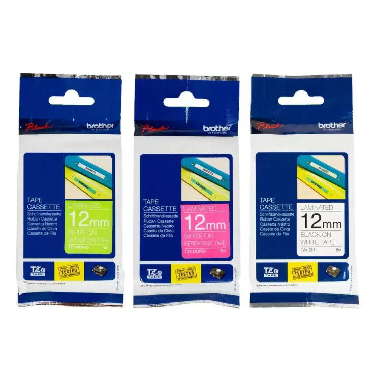 Brother TZe 護貝標籤帶 3款 X 1組