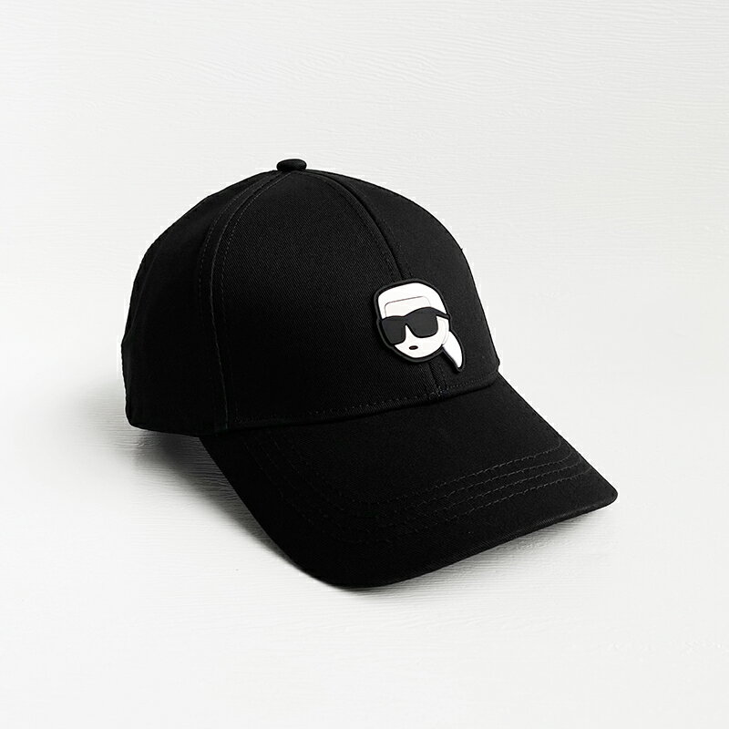 美國百分百【全新真品】Karl Lagerfeld 卡爾老佛爺 帽子 配件 棒球帽 LOGO 鴨舌帽 黑色 CU47