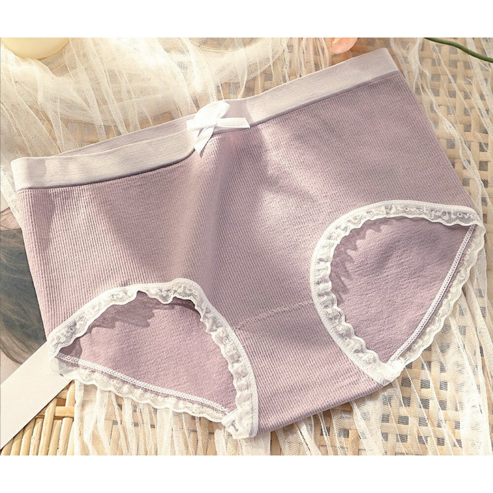 純棉女式內褲 中腰無痕內褲 去棉透氣高彈性不緊勒 針織三角內褲 ＃丹丹悅生活 5