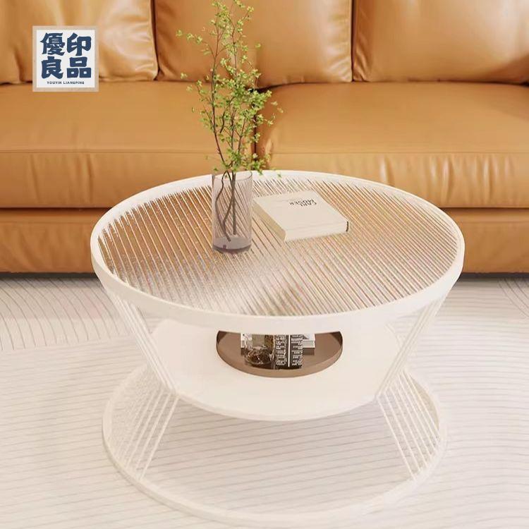 工廠現貨 茶几 邊桌 茶幾桌 沙發邊幾 奶油風小茶幾意式極簡創意奢意鋼化玻璃茶幾簡約家用小桌子玻璃面工廠直銷 可開發票 全館折扣 售後保障y554