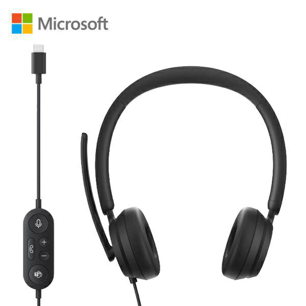 【公司貨】微軟 時尚 USB-C 有線耳機 Microsoft Teams認證 商務會議 噪音消除 I6N-00007