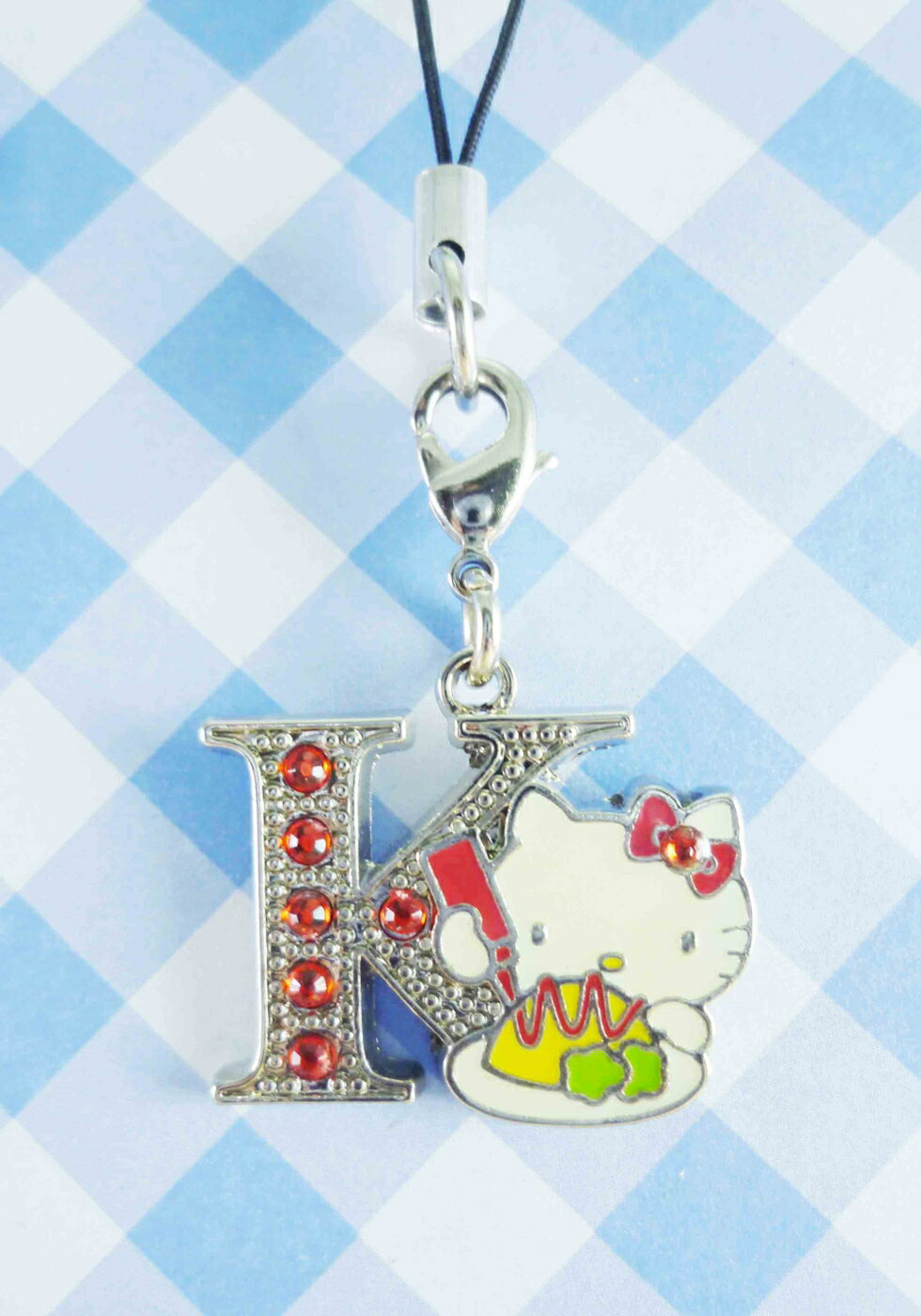 【震撼精品百貨】Hello Kitty 凱蒂貓 KITTY手機吊飾-KITTY英文字母造型-K 震撼日式精品百貨