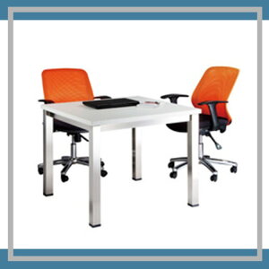 【屬過大商品，運費請先詢問】辦公家具 SKA-3×3 灰 全不鏽鋼方型骨架洽談桌 桌子 休息室 圓桌
