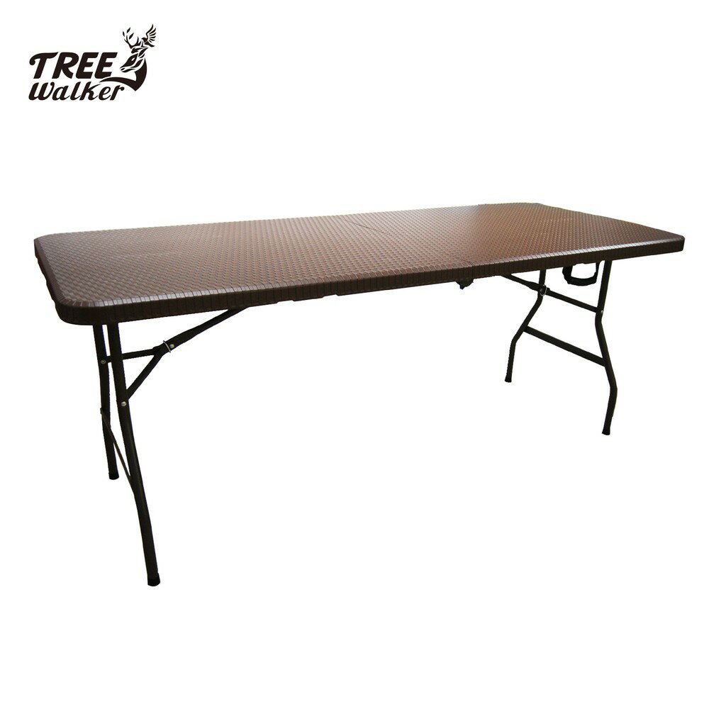【Treewalker露遊】鏕遊聚編織紋折疊長桌 180x76 會議桌 展示桌 野餐桌 露營桌 折合桌 摺疊桌