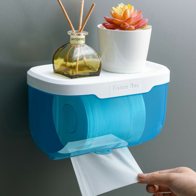 家用衛生間廁所紙巾盒卷紙盒廁紙紙巾架衛生紙置物架免打孔壁掛式
