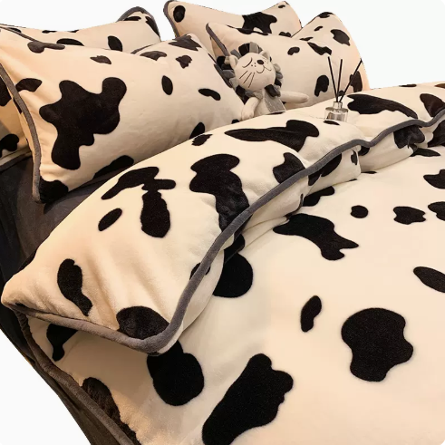 倉庫現貨清出 冬天加絨牛奶法蘭絨被套單件150x200冬季1.8加厚珊瑚絨被罩三件套