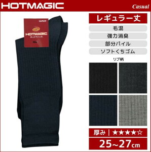 日本 Gunze 郡是 Hotmagic 毛混 發熱襪/男襪(3色)