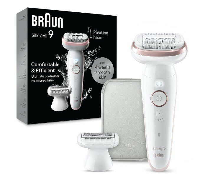Braun【美國代購】百靈 Silk-épil 9女士旋轉刀頭，乾濕兩用剃毛修剪器SES9-030