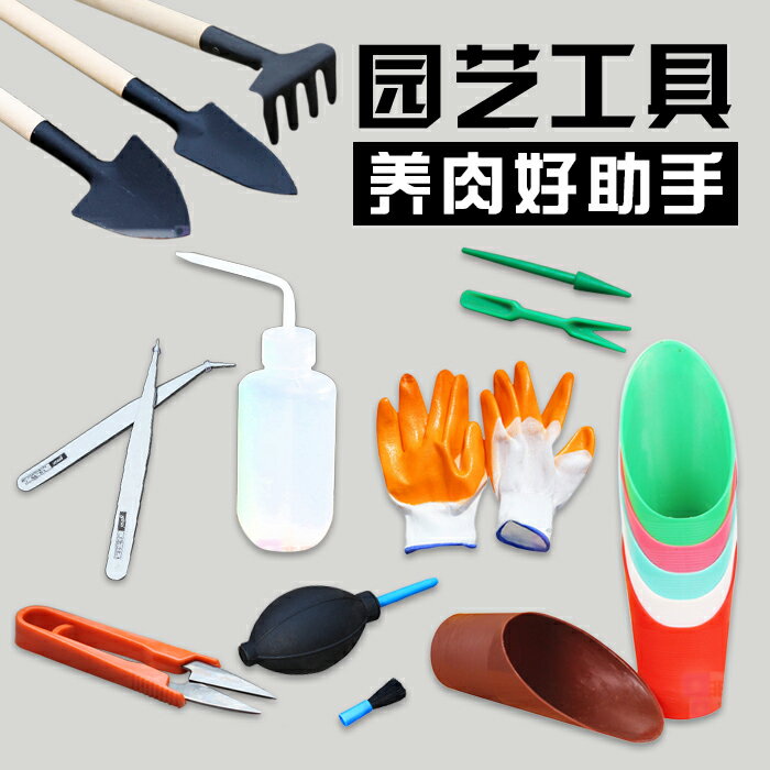 園藝鏟子 園藝多肉工具套裝多肉植物陽臺養花迷你三件套鏟子/鐵鍬/鋤頭工具 【CM5210】