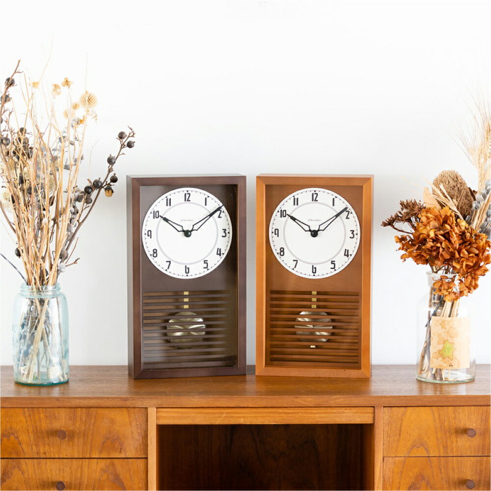 日本代購 日本製 CHAMBRE LATTICE PENDULUM CLOCK 木頭格柵 CH-058 搖擺鐘 時鐘 掛鐘 擺鐘 復古